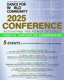 Register for the entire conference weekend and save, or register for separate days and events!Sign up today at danceforworldcommunity.org#jmbt #josemateoballettheatre #dwc2025 #danceforworldcommunity #danceconference #danceforworldcommunityconference