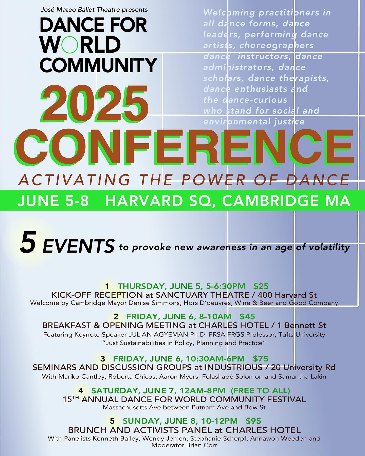 Register for the entire conference weekend and save, or register for separate days and events!Sign up today at danceforworldcommunity.org#jmbt #josemateoballettheatre #dwc2025 #danceforworldcommunity #danceconference #danceforworldcommunityconference