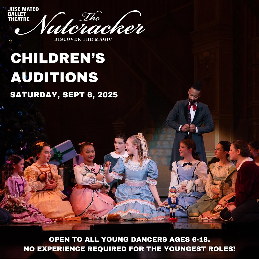 JMBT welcomes dancers of all backgrounds to audition for the children’s roles for the upcoming Nutcracker season. Auditions are open to all young dancers ages 6-18.💫 No dance experience required for the youngest roles! 💫📆 Saturday September 6, 2025
9:00–10:00AM | Ages 6-7
10:15–11:15AM | Ages 8-9
11:30AM–12:30PM | Ages 10-12
1:00–2:00PM | Ages 13-14
2:15–3:15PM | Ages 15-18
📍 JMBT Studios
400 Harvard Street
Cambridge, MA 02138 (in Harvard Square)
🩱 Dancers are to wear form-fitting dance attire with long hair pulled back away from the face in a bun or twist. Female dancers aged 13-18 are highly encouraged to bring pointe shoes.For more information and registration, visit ballettheatre.org 🔗#jmbt #josemateoballettheatre #thenutcracker #nutcrackerballet #nutcrackerauditions #nutcrackerdancer #nutcrackerseason #jmbtnutcracker #jmbtnutcracker2025